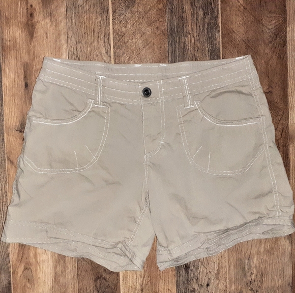 Kuhl Pants - Kuhl Women's Size 8 Khaki Tan Shorts Cotton Nylon Stretch Hiking Outdoors